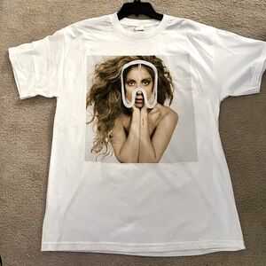 BRAND NEW LADY GAGA WHITE ARTPOP FACE MENS T SHIRT SZ LARGE